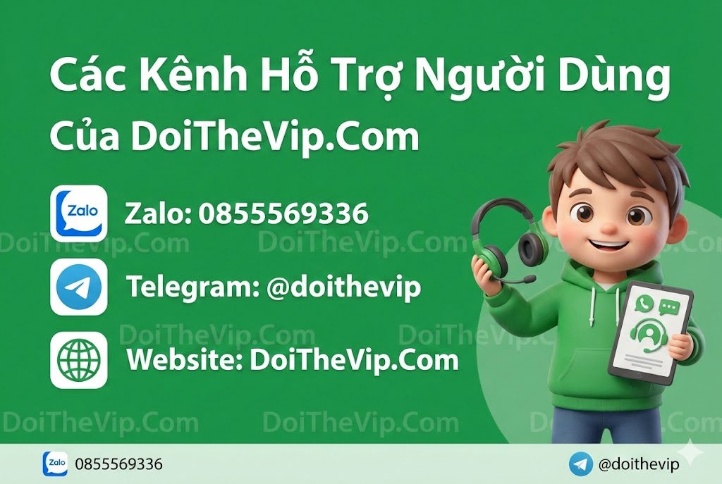 Các Kênh Hỗ Trợ Người Dùng Của DoiTheVip.Com