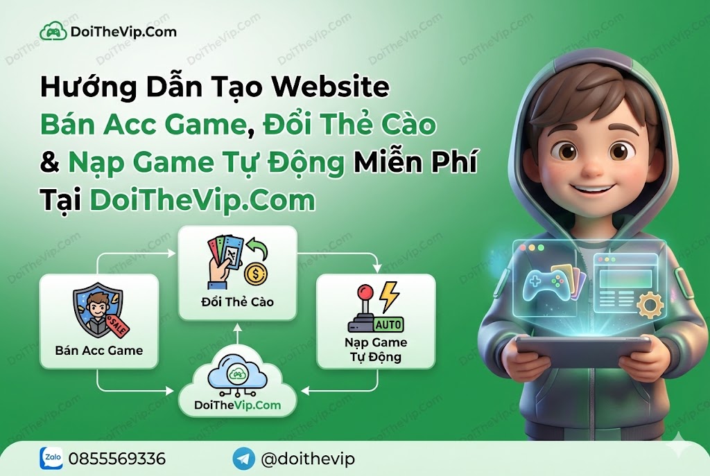 Hướng Dẫn Tạo Website Bán Acc Game, Đổi Thẻ Cào & Nạp Game Tự Động Miễn Phí Tại DoiTheVip.Com